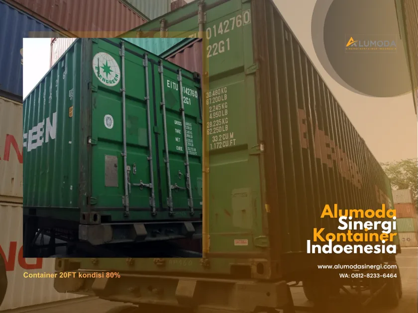 Container 20FT Bekas Kondisi 80% Siap Pakai