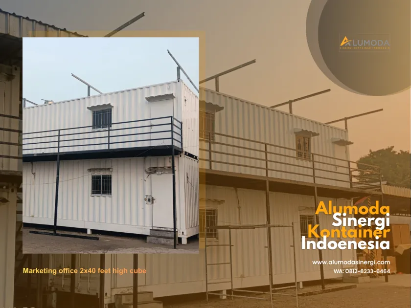 Office Container 2x40 Feet High Cube Solusi Kantor Lapangan Super Luas & Premium